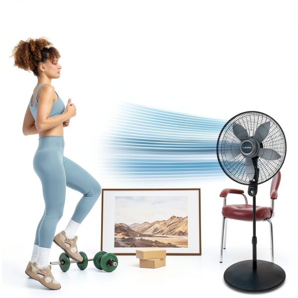 Lasko Pedestal Fan 4 Speed Black Modern Design-6