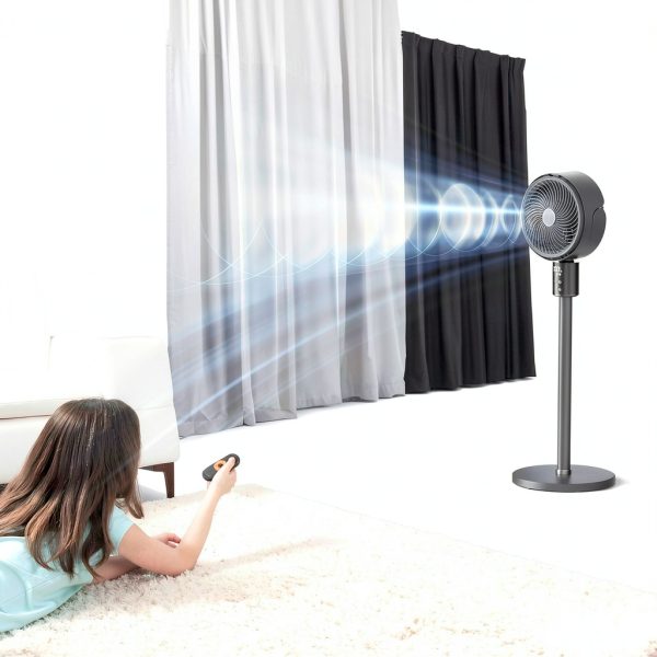 Feculs Official Dark Gray Pedestal Fan Oscillating Floor Fan-4