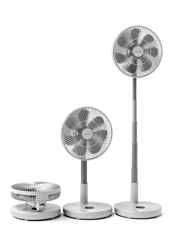 TriPole Portable Floor Fan 12 Inch White Remote-1