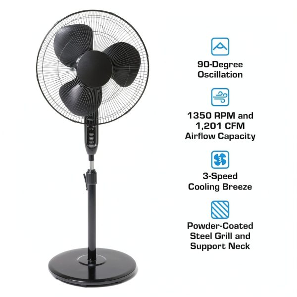 Hurricane Black Pedestal Fan for Home and Shop-1