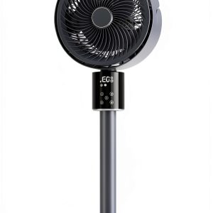 Feculs Official Dark Gray Pedestal Fan Oscillating Floor Fan-0