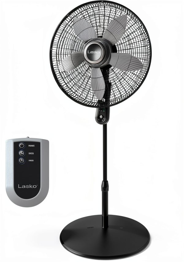 Lasko Pedestal Fan 4 Speed Black Modern Design-0