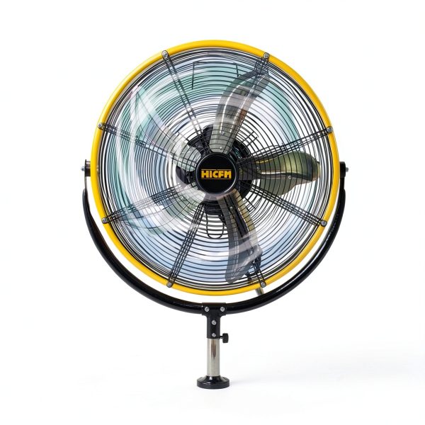 HiCFM 20 Tilting Pedestal Fan Yellow AC Floor Fan-1