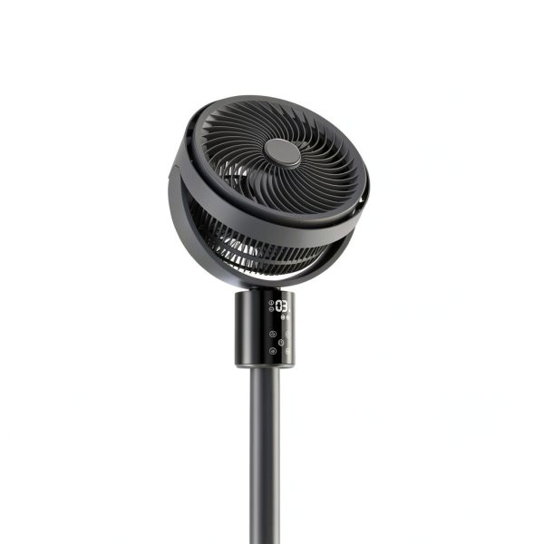 Feculs Official Dark Gray Pedestal Fan Oscillating Floor Fan-3