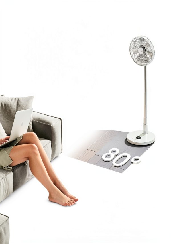 TriPole Portable Floor Fan 12 Inch White Remote-3