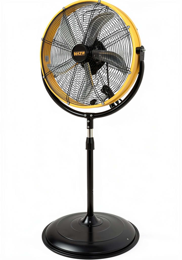 'HiCFM 20 Tilting Pedestal Fan in a garage'