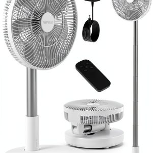 TriPole Portable Floor Fan 12 Inch White Remote-0