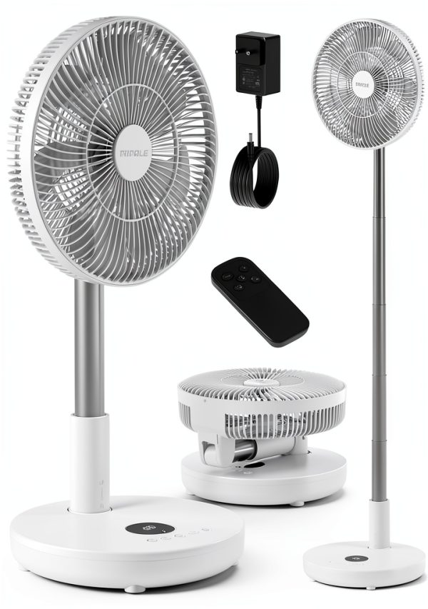 TriPole Portable Floor Fan 12 Inch White Remote-0