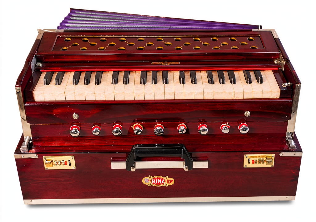 Bina Musicals Harmonium Rosewood Wood close-up