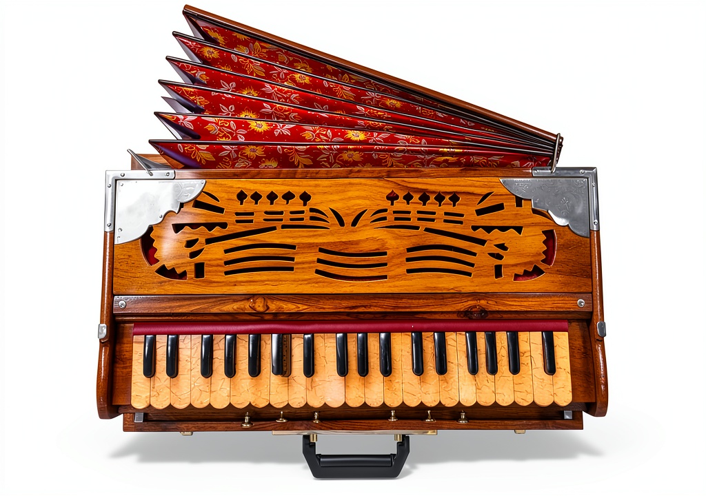 Superbrass Teak Harmonium being played in a classroom setting