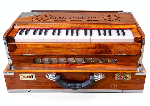 Alluring Crafts Harmonium 14 No Natural Wood 3 1/2 Octave Portable-1