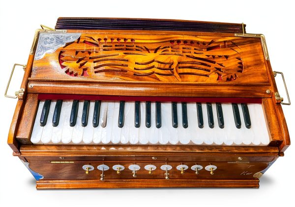 Alluring Crafts Professional Harmonium 17 No Brown Wood 3 1/4 Octave-2