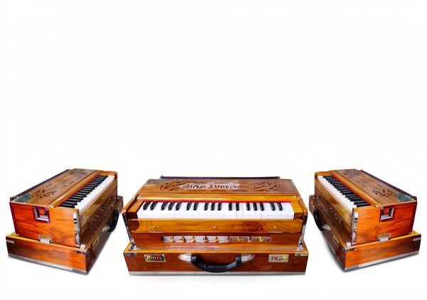 Alluring Crafts Harmonium 14 No Natural Wood 3 1/2 Octave Portable-3