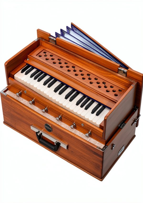 Old Delhi Harmonium HBCLSC-SE 42-Key Natural Pine Portable Instrument-1