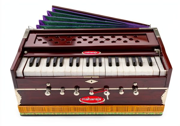 Maharaja Musicals Mahogany Harmonium DB Model with Case and Gig Bag-2