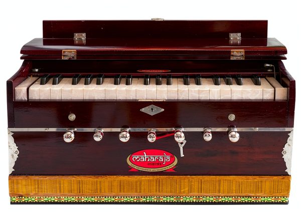 Maharaja Musicals Mahogany Harmonium DB Model with Case and Gig Bag-0