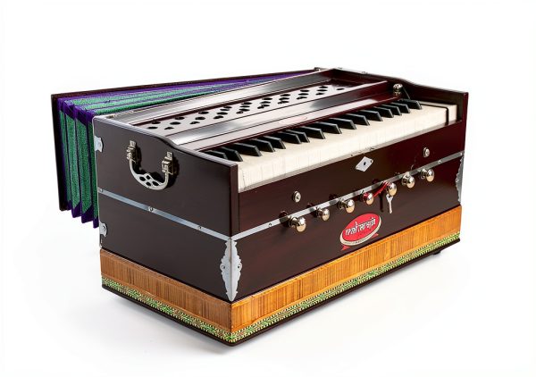 Maharaja Musicals Mahogany Harmonium DB Model with Case and Gig Bag-1