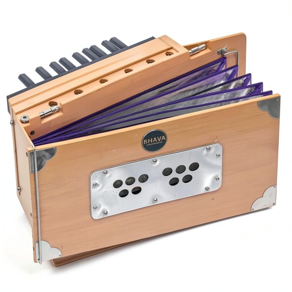 Old Delhi Harmonium HBCLSC-SE 42-Key Natural Pine Portable Instrument-6