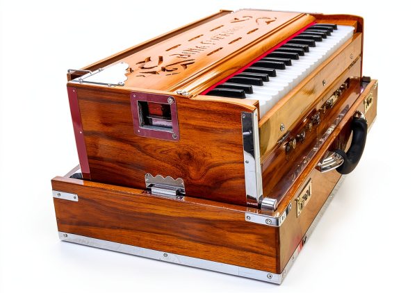 Alluring Crafts Harmonium 14 No Natural Wood 3 1/2 Octave Portable-2