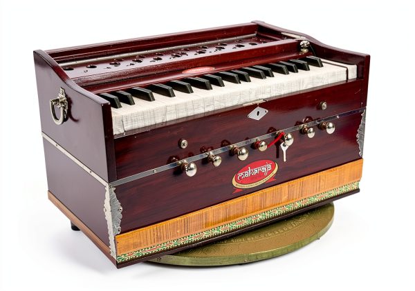 Maharaja Musicals Mahogany Harmonium DB Model with Case and Gig Bag-4
