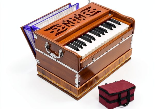 Musician's Mall Baby Harmonium Wood Baby Size Multicolor Model HAR002-0