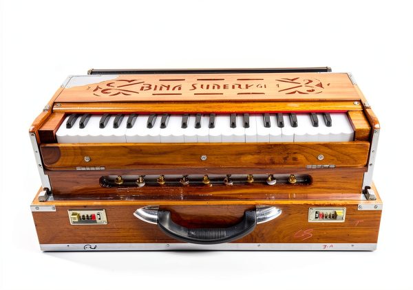 Alluring Crafts Harmonium 14 No Natural Wood 3 1/2 Octave Portable-5