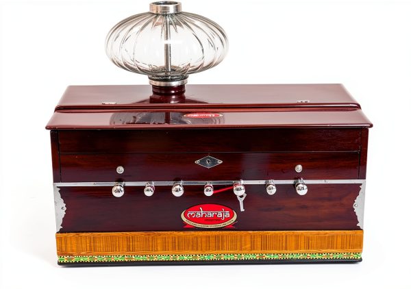 Maharaja Musicals Mahogany Harmonium DB Model with Case and Gig Bag-5