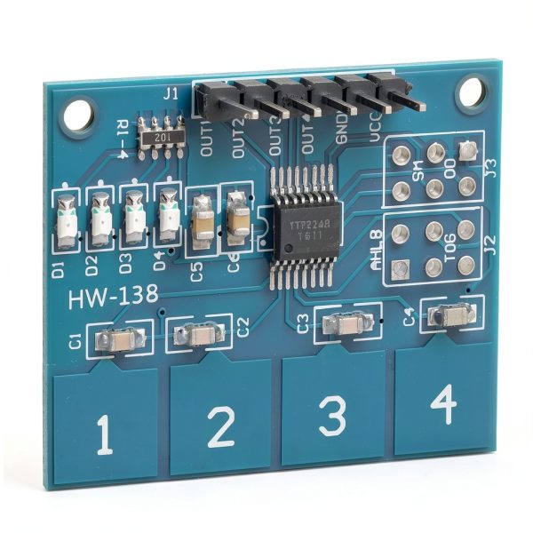 Touch Switch Module 5Pcs TTP224 Capacitive 4‑Channel Indicators Liccx-2