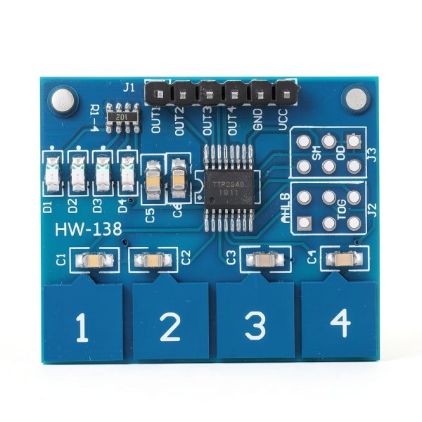 Touch Switch Module 5Pcs TTP224 Capacitive 4‑Channel Indicators Liccx-7