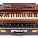 PINK LOTUS 9 Stopper 42-Key Handcrafted Brass Portable Harmonium Red-0