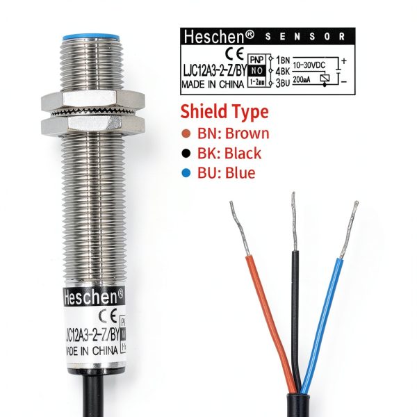 Heschen M12 Capacitive Proximity Sensor Switch LJC12A3-2-Z/BY 1-2mm-3