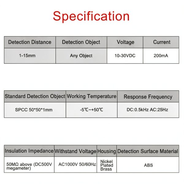 Capacitive Proximity Sensor Heschen LJC30A3-H-Z/BX 1‑15mm NPN NO-4