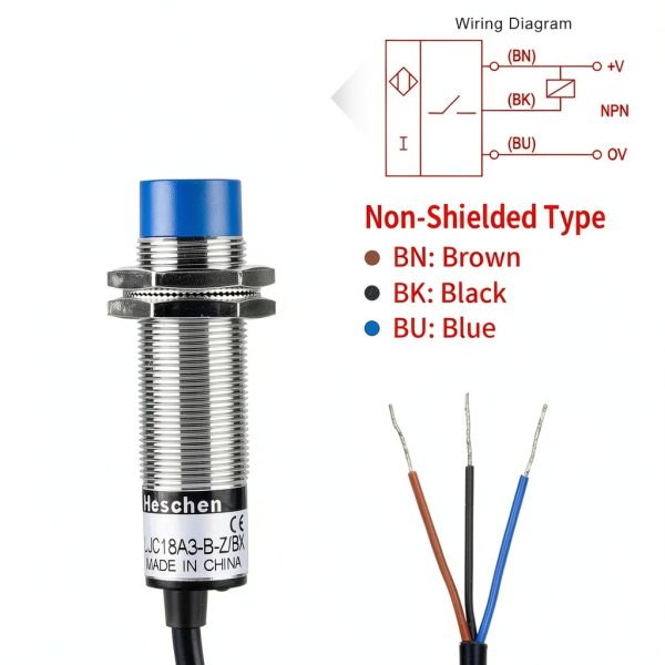 Heschen M18 Capacitive Proximity Sensor NPN NO 10-30V 200mA-2