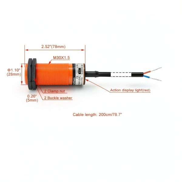 Heschen M30 Capacitive Proximity Sensor SZC-M30-20AC NC 2W 20‑250VAC-1